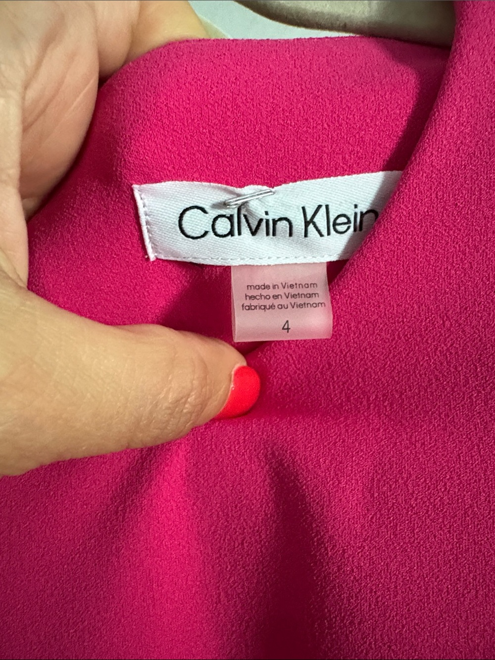 Calvin Klein Hot Pink Ruffle-Sleeve Midi Sheath Dress - Picture 2 of 3